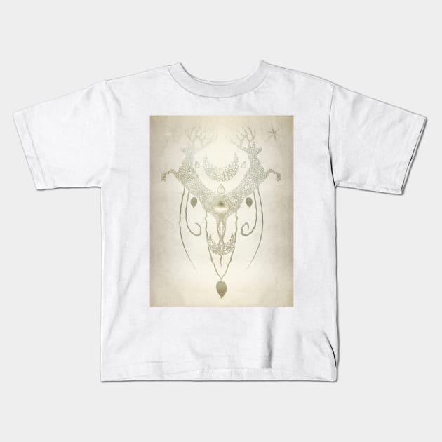 Totem Deer Wall Kids T-Shirt by 3vaN